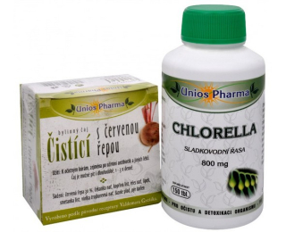 Chlorella 800 mg 150 tbl. + Čistící čaj s červenou řepou 10 sáčků ZDARMA